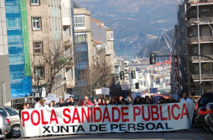 Imaxes das últimas manifestacións da Plataforma / Fonte: Non á privatización (grupo facebook)